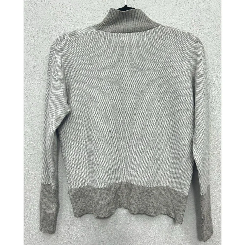 Rachel Zoe Women's Mock Neck Sweater Size XS Gray White Viscose Soft Stretchy